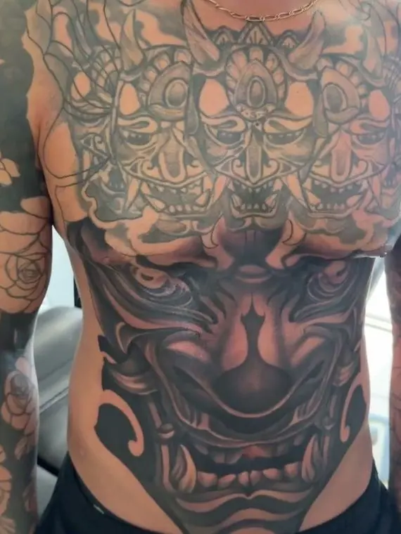 Before: the three chest demons poorly drawn, with no shading or depth