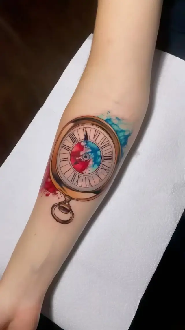Watercolor clock