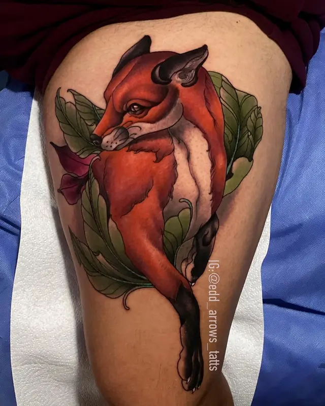 Fox among leaves