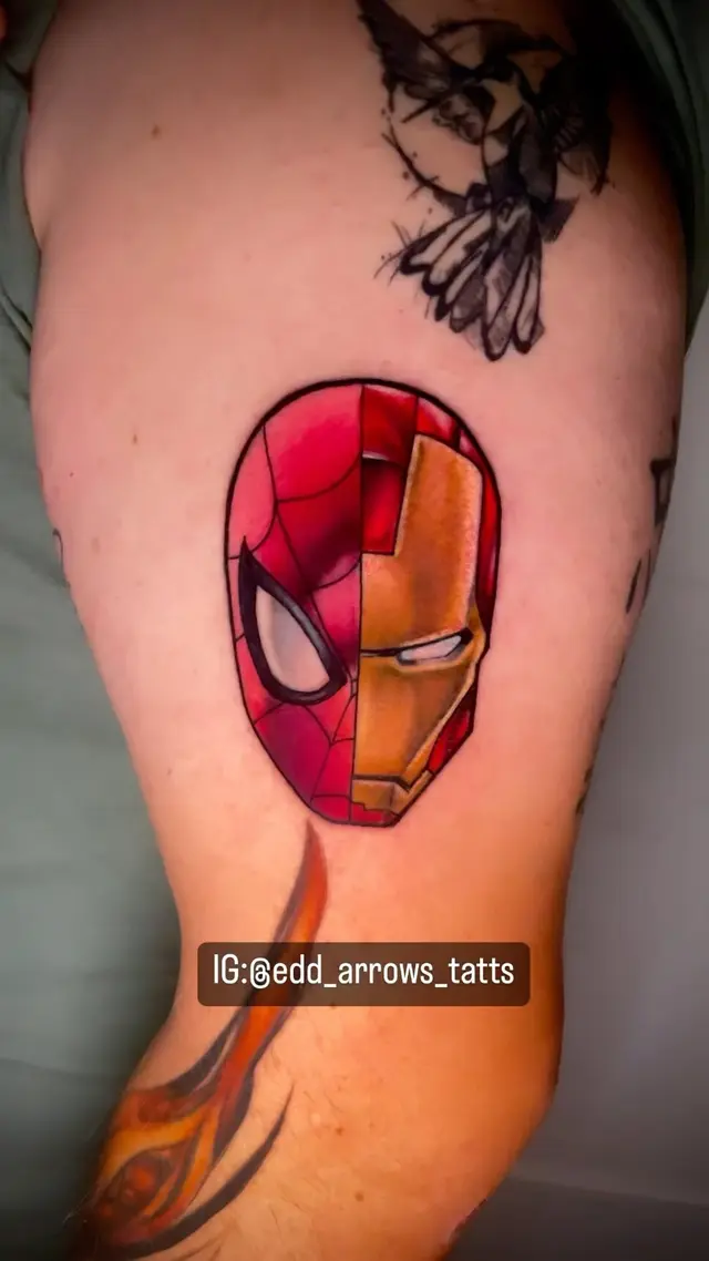 Spider-Man and Iron Man masks