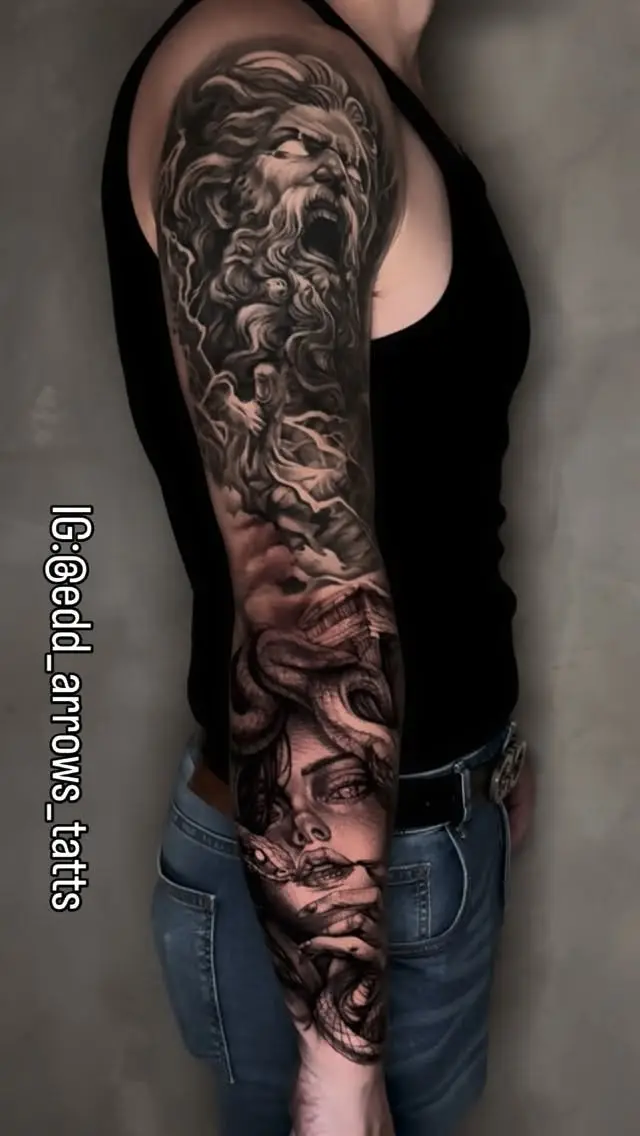 Zeus and Anubis — mythological sleeve